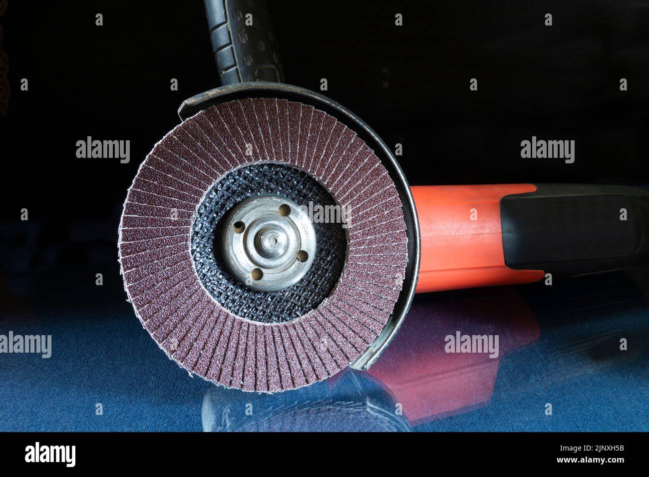 Professional tools on a black background.Electric car close-up Stock Photo
