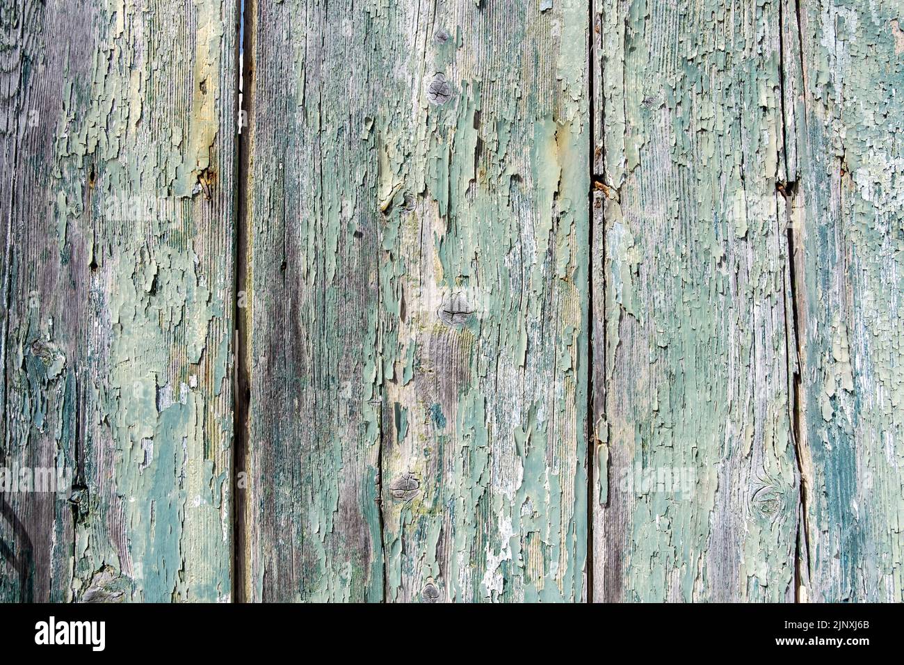 Wood for background, texture. Wooden blue empty peeled shabby board planks for backdrop. Vertical stripe construction for rural window or door. Copy s Stock Photo