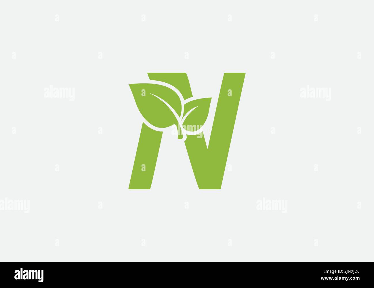 Green leaf and Eco nature logo design vector with the letters and ...