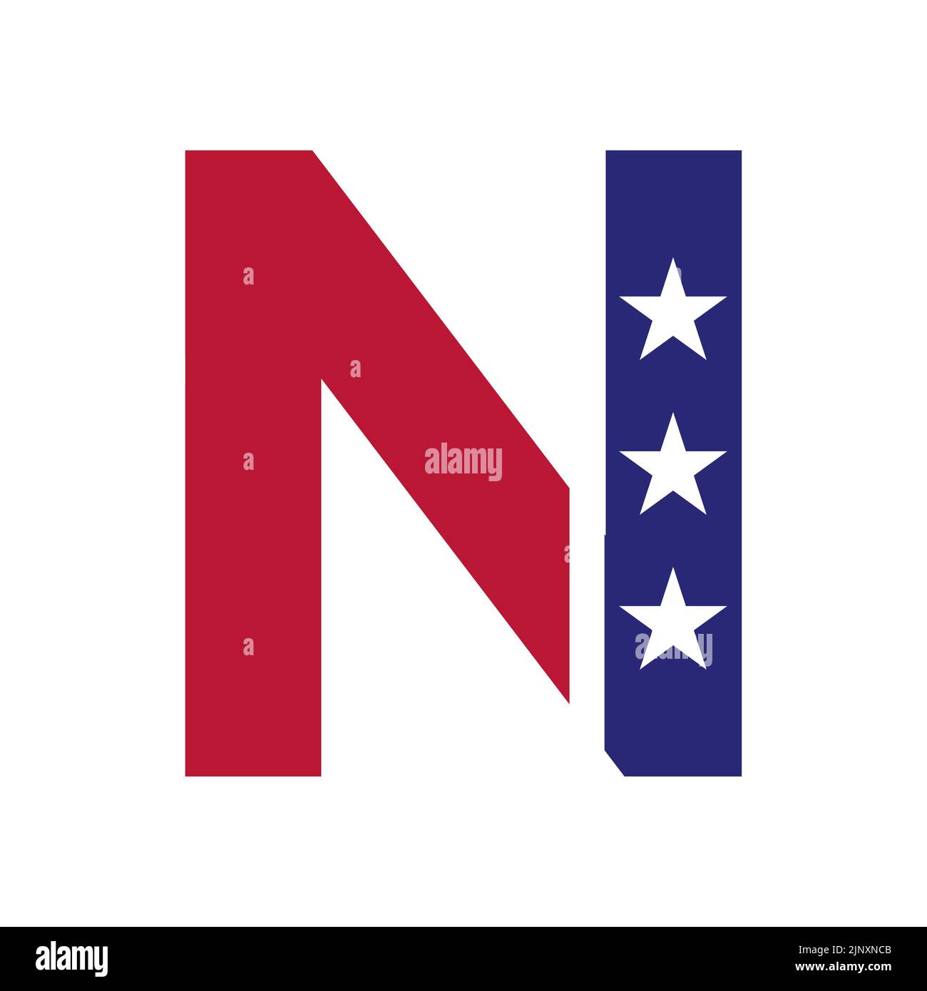 Initial Letter N American Logo for Business, Corporate and Company Identity. USA American Logo on Letter N Vector Template Stock Vector