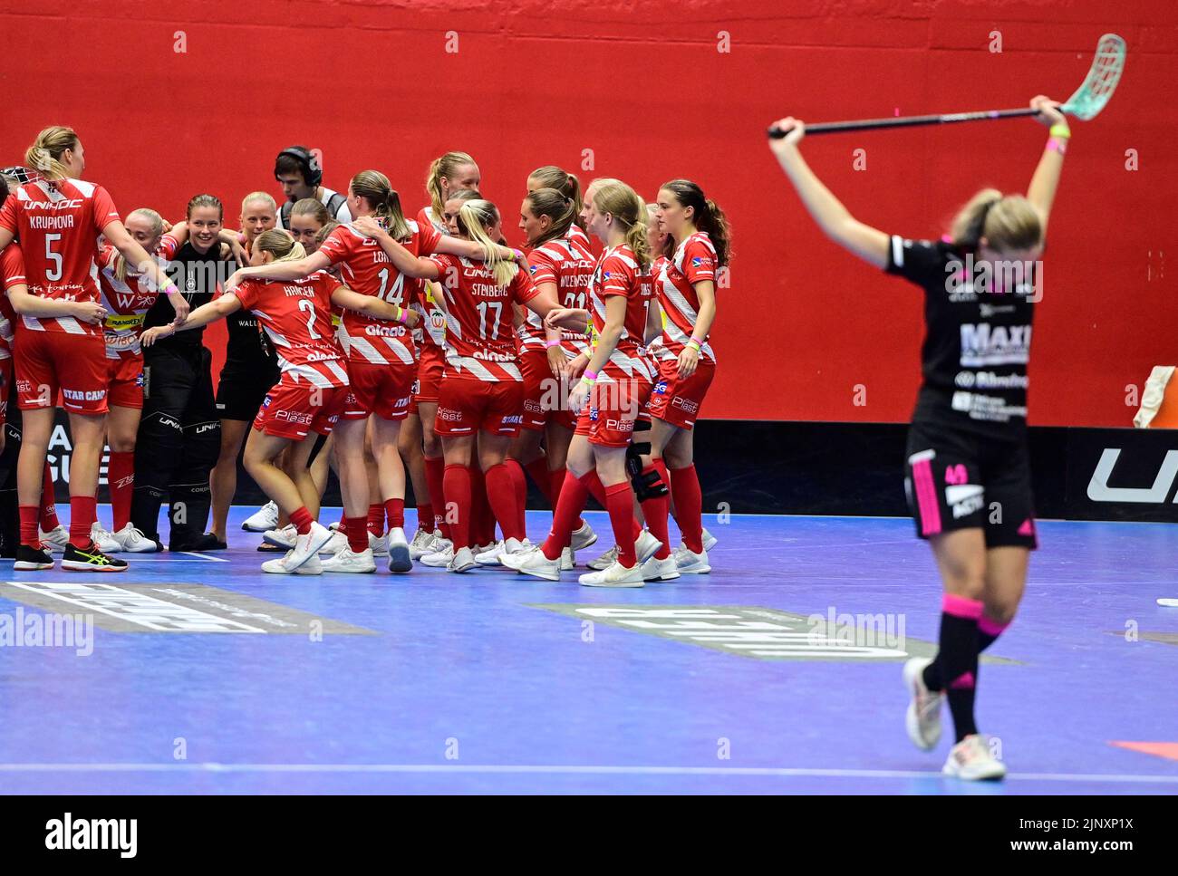 Prague, Czech Republic. 14th Aug, 2022. Floorbal players of Pixbo