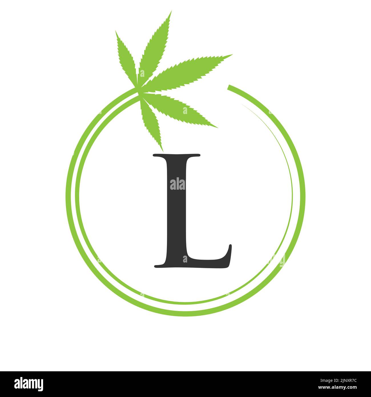 Cannabis Marijuana Logo on Letter L Concept For Health and Medical ...