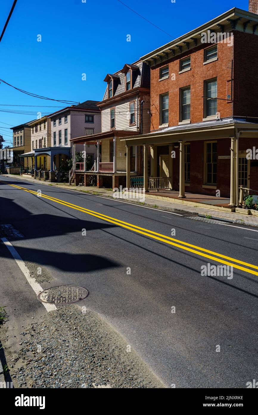 Port Deposit, MD, USA August 13, 2022 A street view of some of the