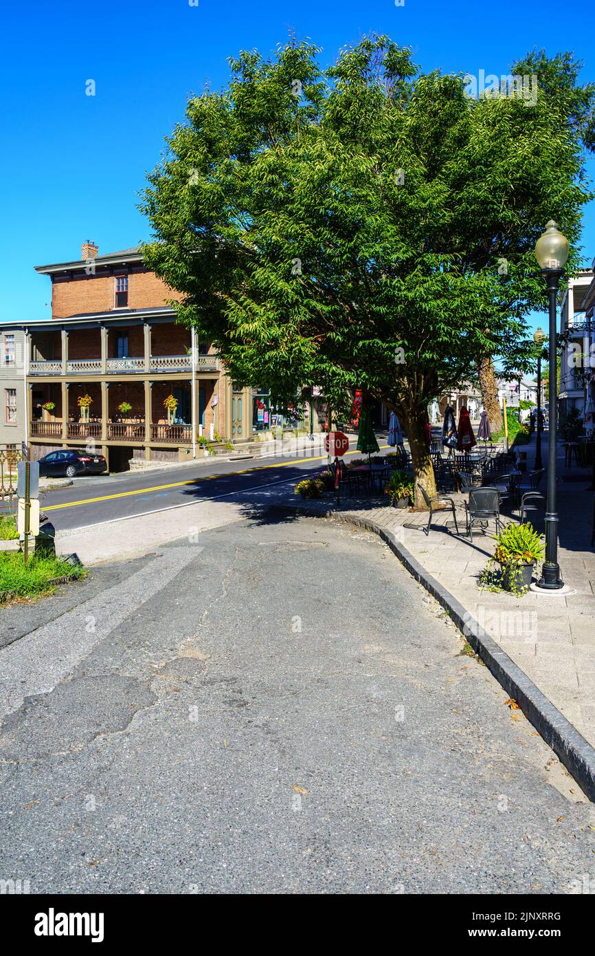 Port Deposit, MD, USA August 13, 2022 A street view of some of the