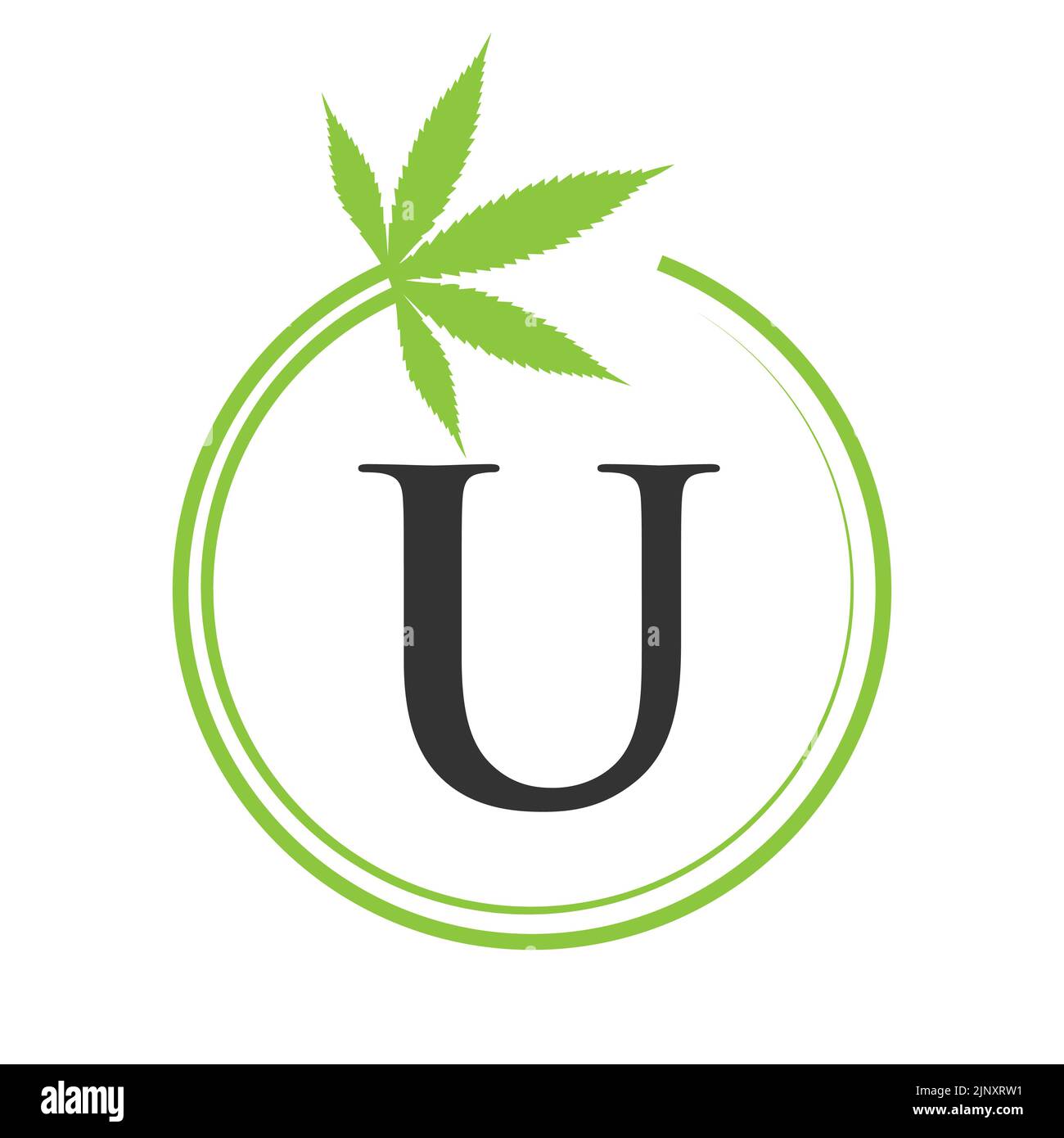 Cannabis Marijuana Logo on Letter U Concept For Health and Medical ...