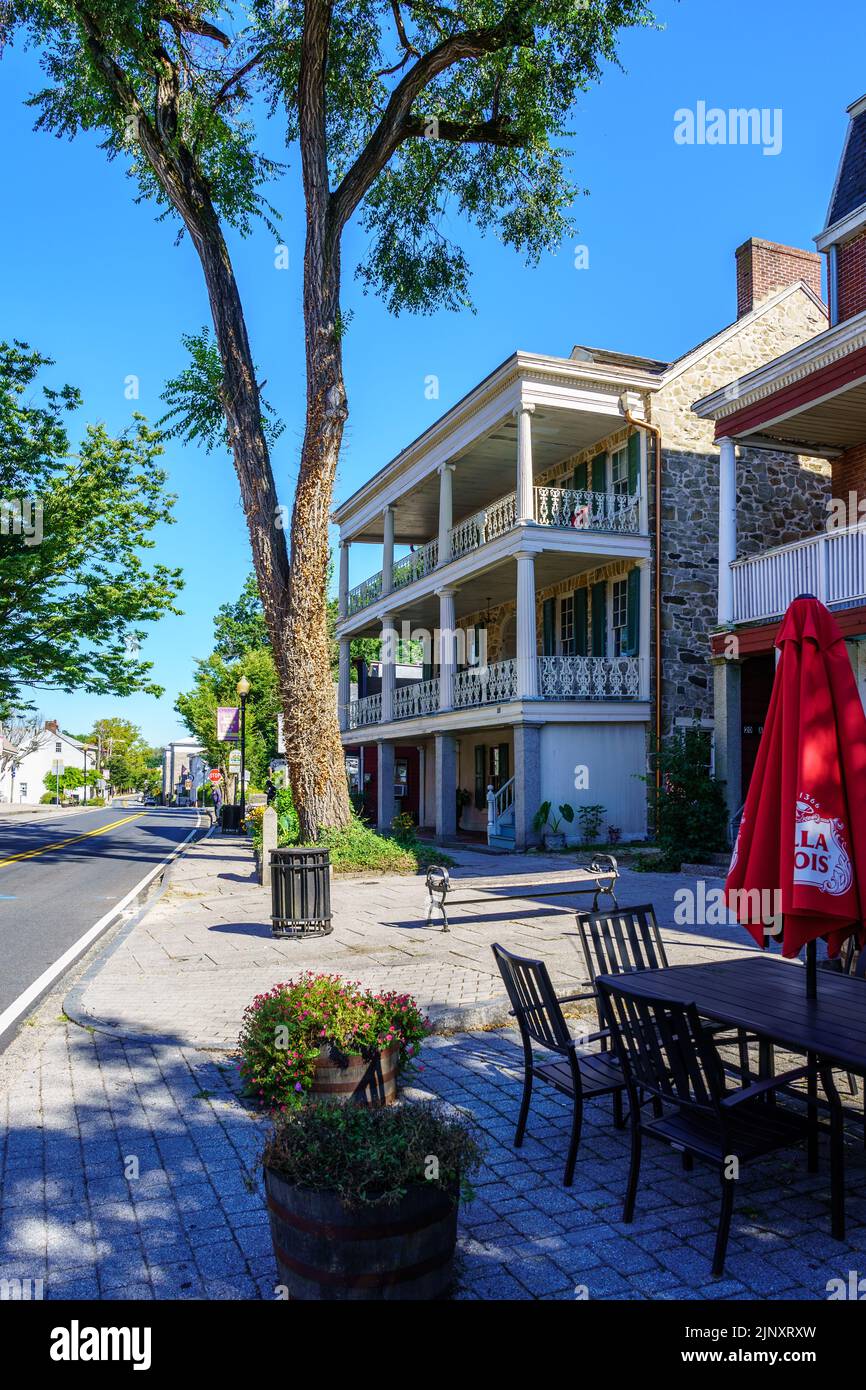 Port Deposit, MD, USA August 13, 2022 A street view of some of the