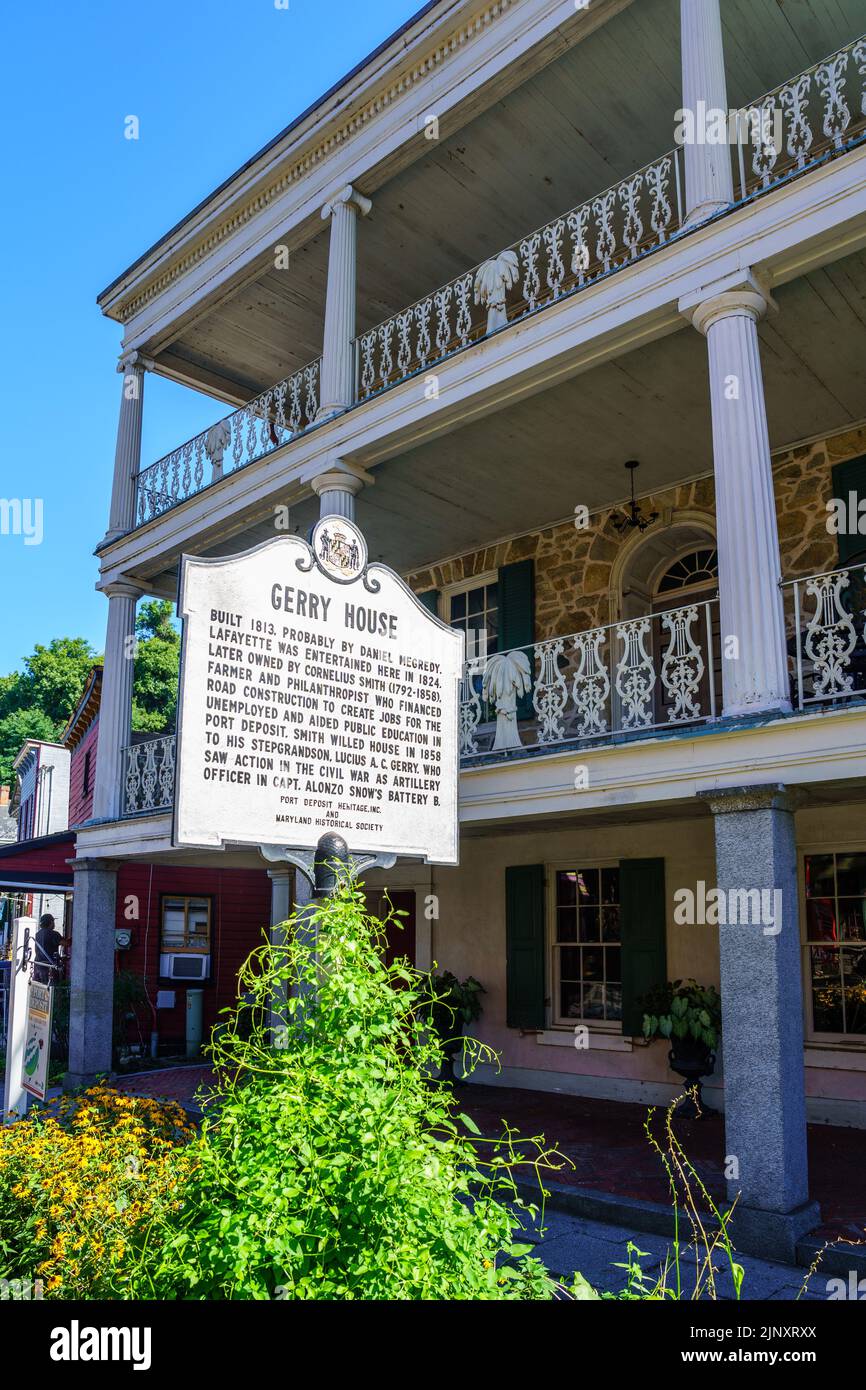 Port Deposit, MD, USA August 13, 2022 A historical market at the