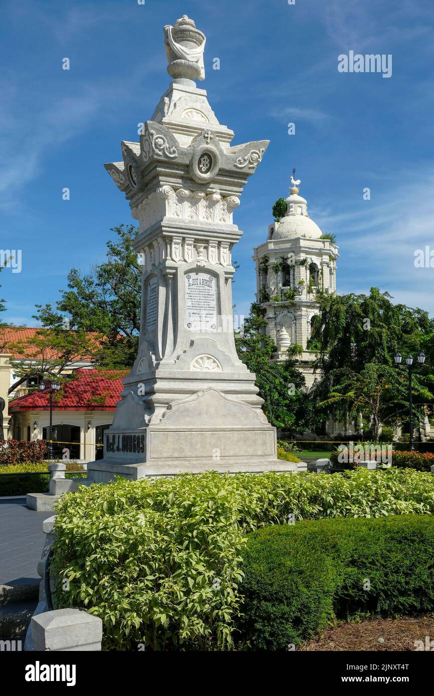 Vigan, Philippines - August 2022: Detail of Burgos square in Vigan on August 6, 2022 in Vigan, Luzon, Philippines. Stock Photo