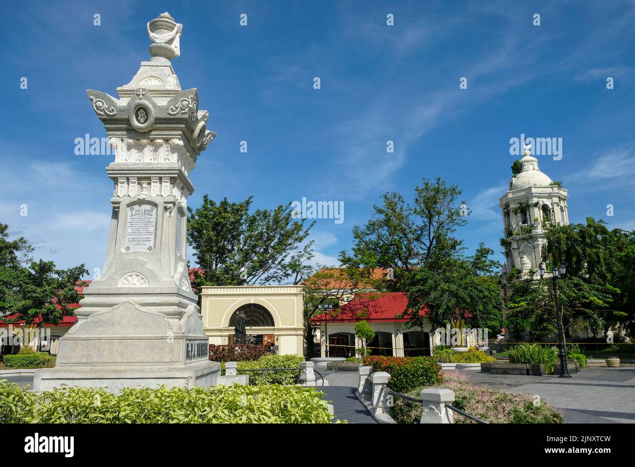 Vigan, Philippines - August 2022: Detail of Burgos square in Vigan on August 6, 2022 in Vigan, Luzon, Philippines. Stock Photo
