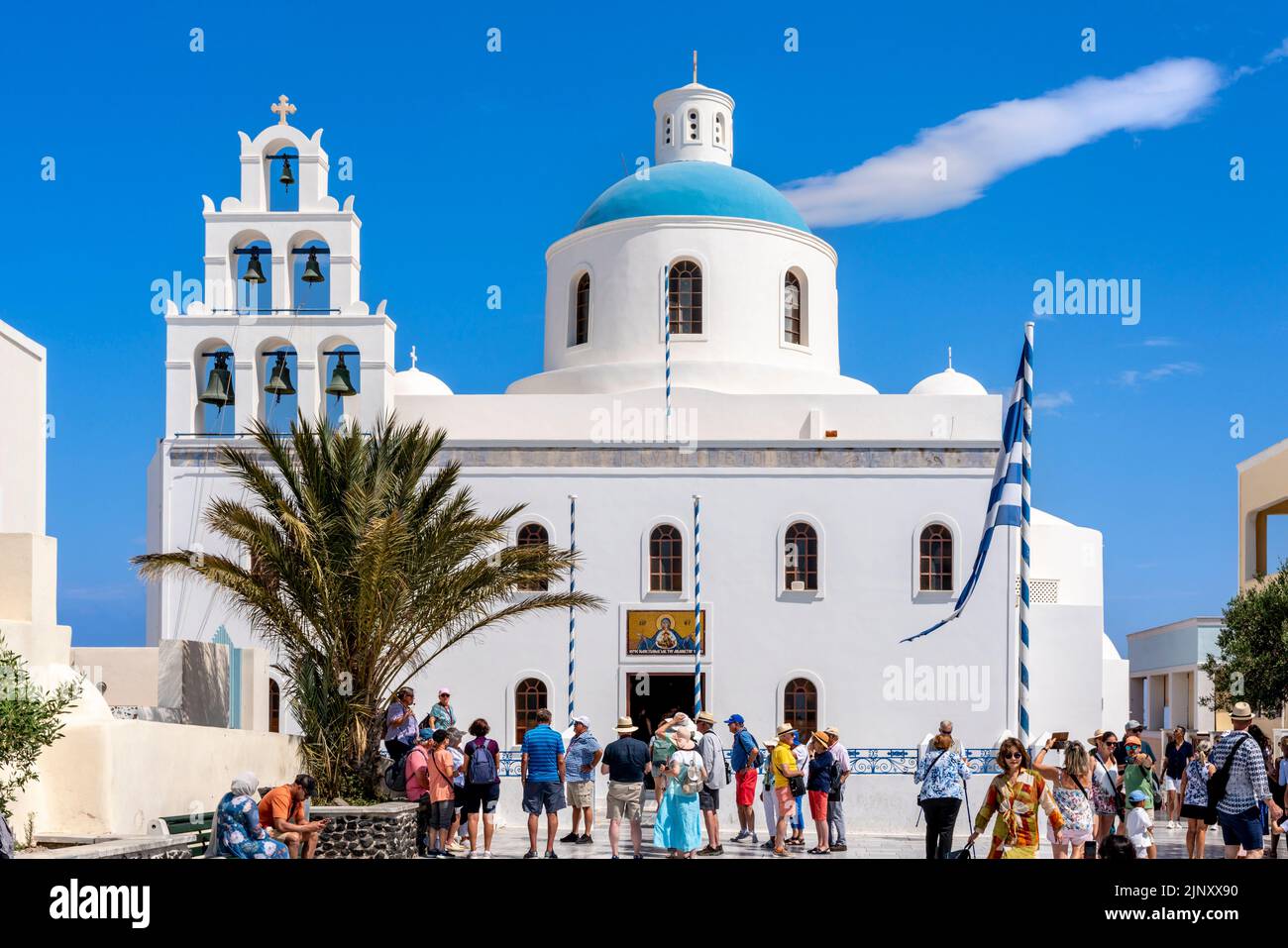 Church Of Panagia Platsani, Oia, Santorini, Greek Islands, Greece Stock