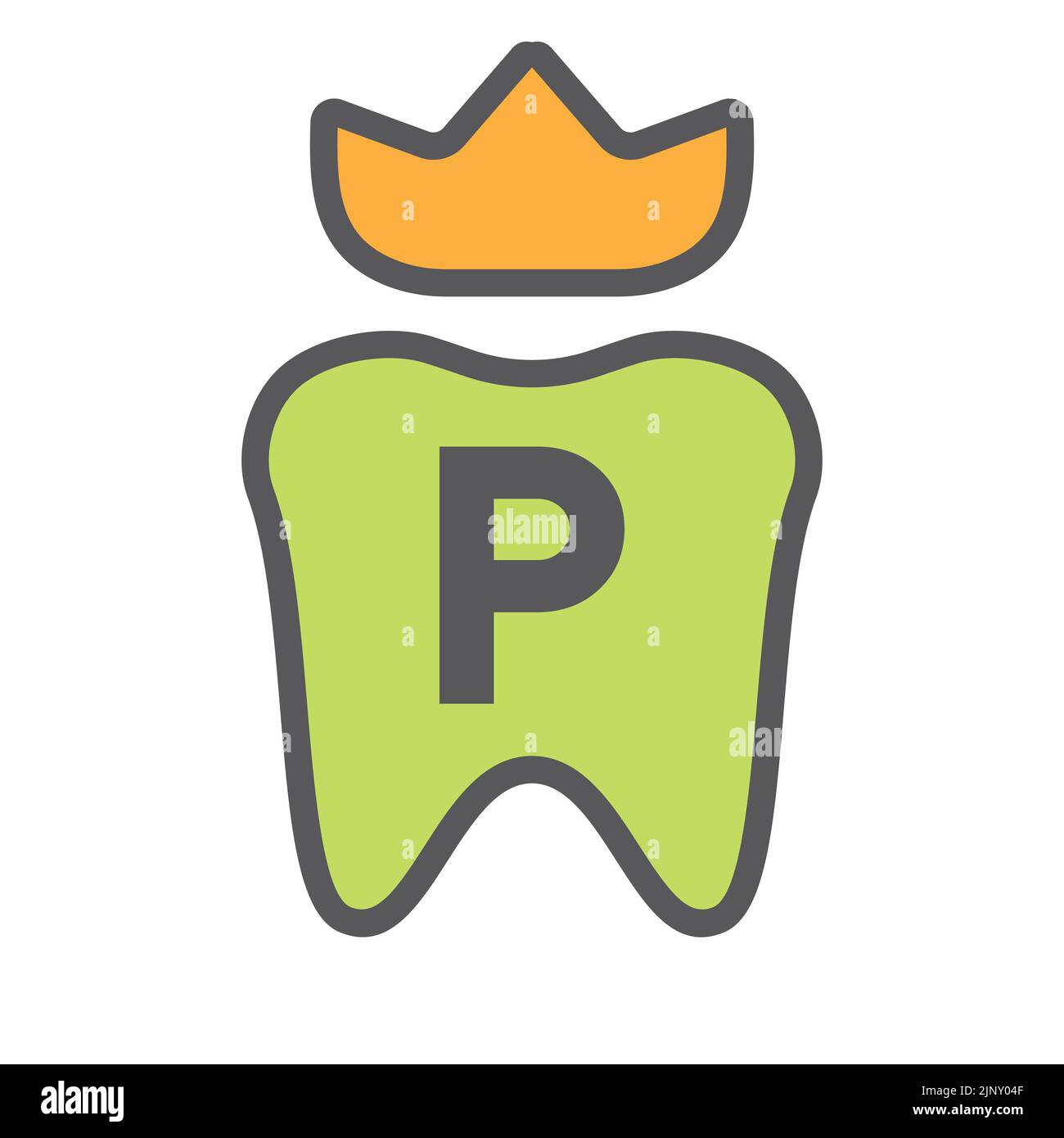 Dental Logo Design On Letter P Crown Symbol. Dental Care Logo Sign