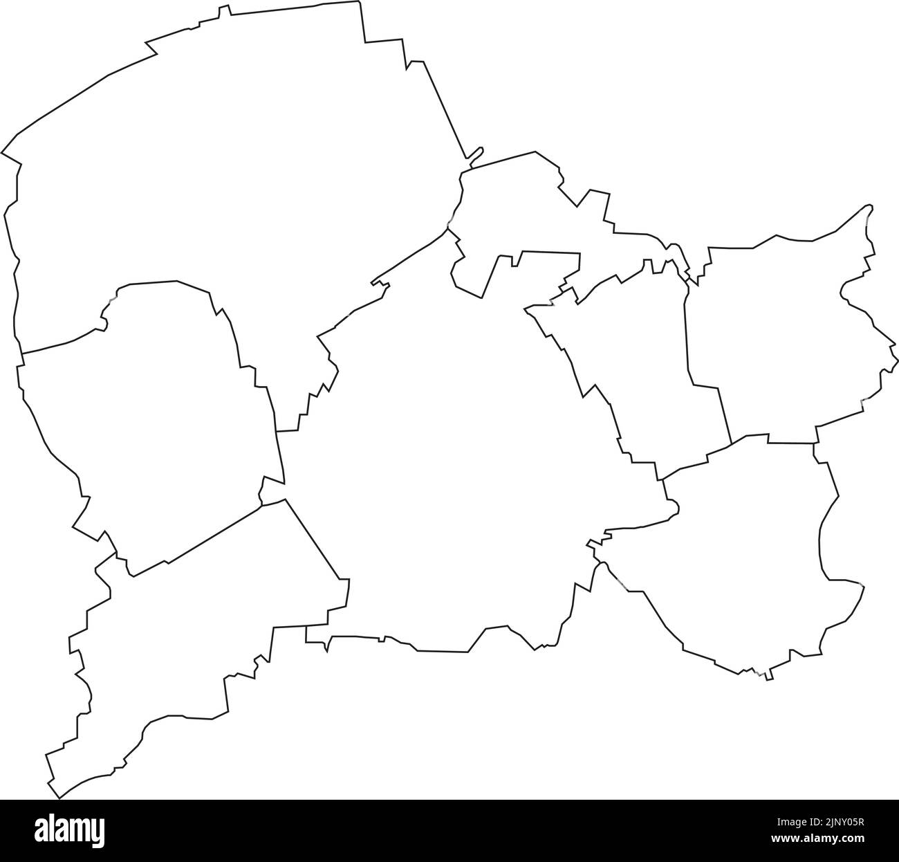 White districts map of PADERBORN, GERMANY Stock Vector Image & Art - Alamy