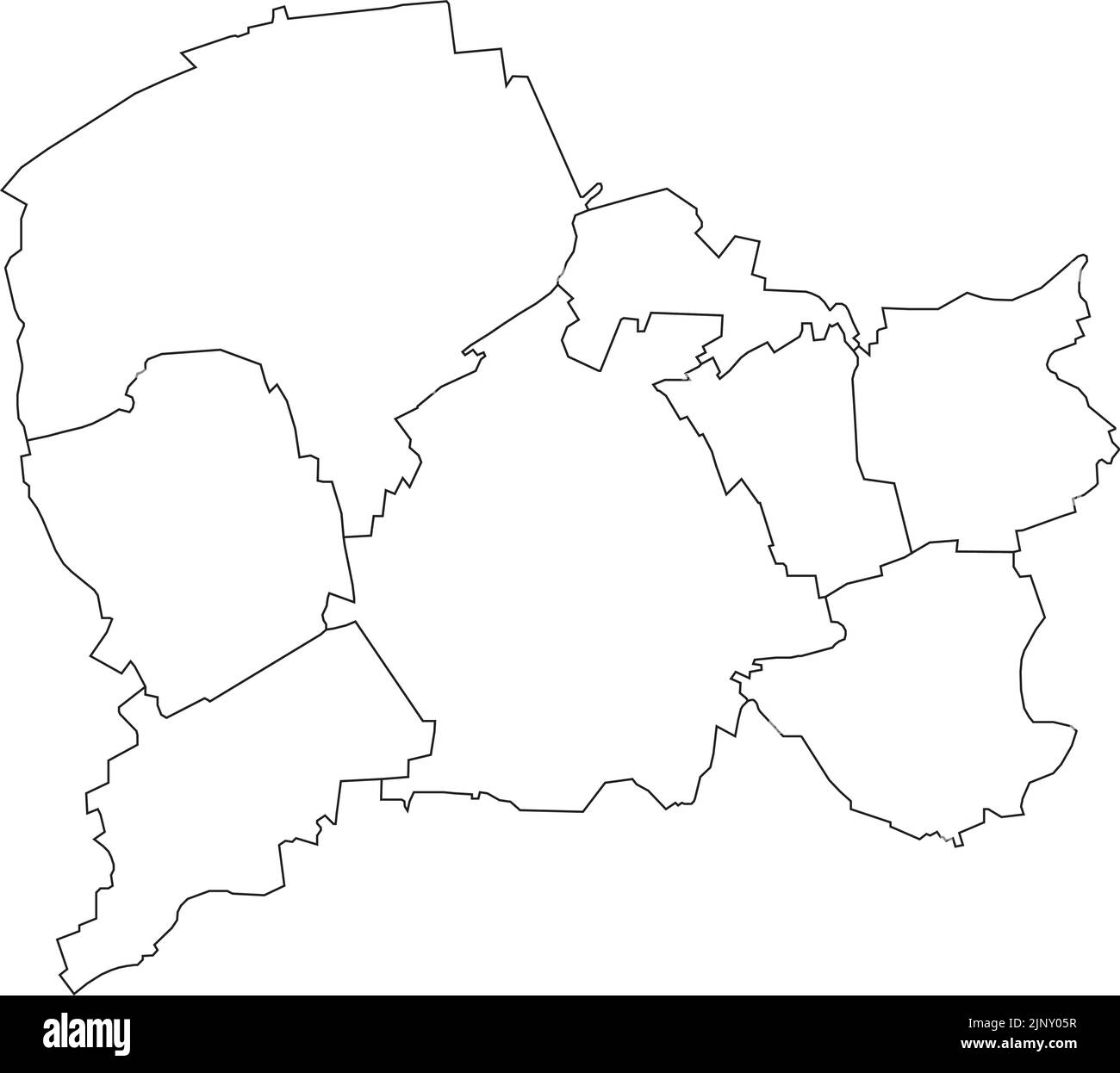 White districts map of PADERBORN, GERMANY Stock Vector Image & Art Alamy