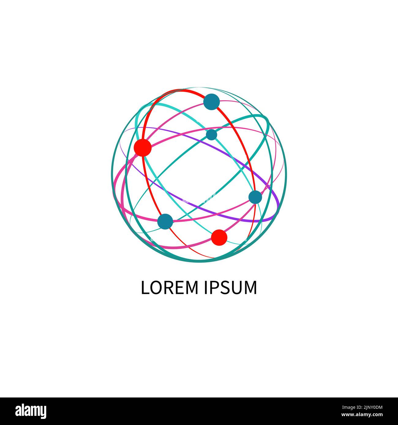 Networking logo, round abstract business icon. Communications logotype Stock Vector