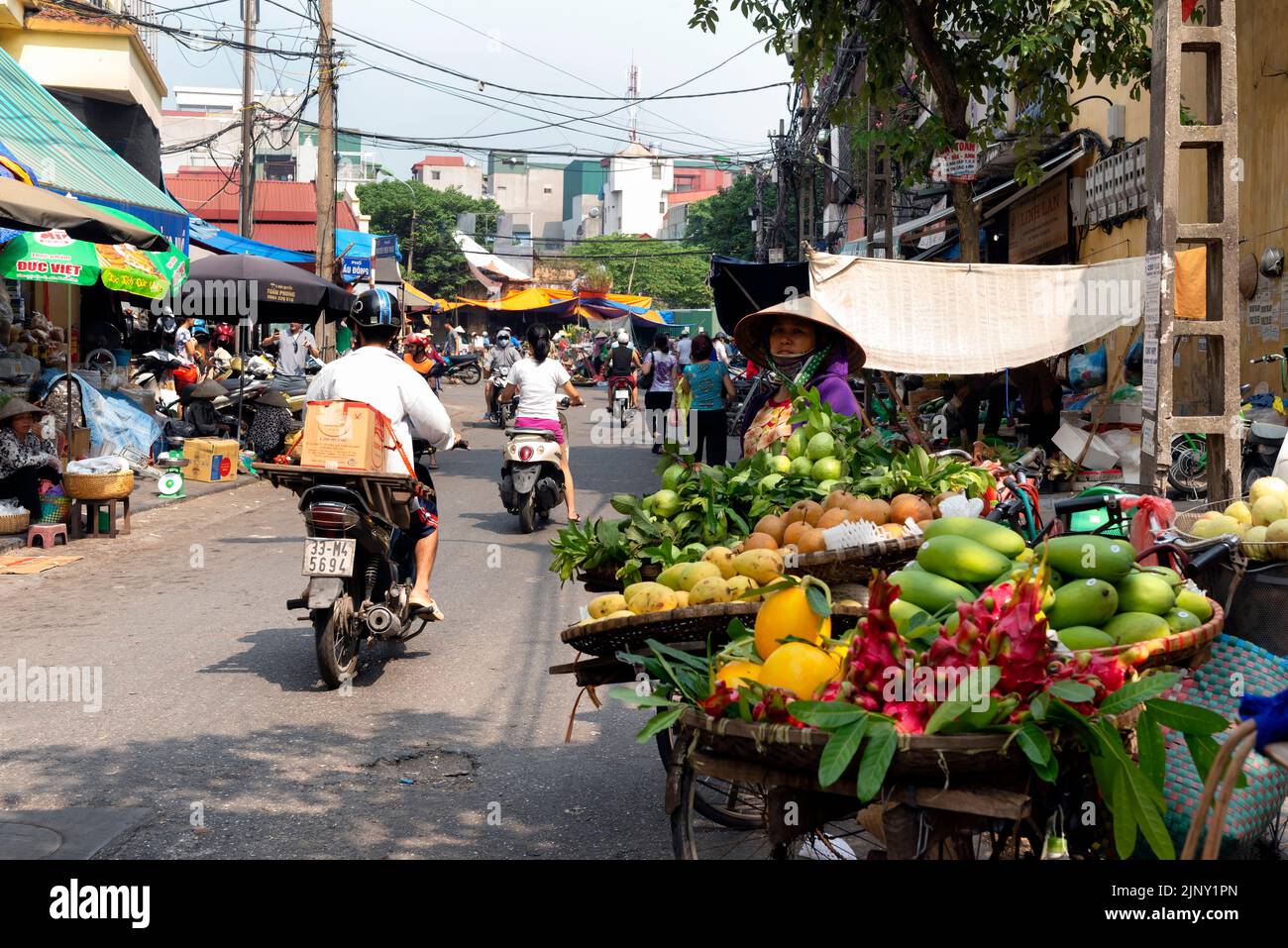 View of street market in Ha Noi Stock Photo