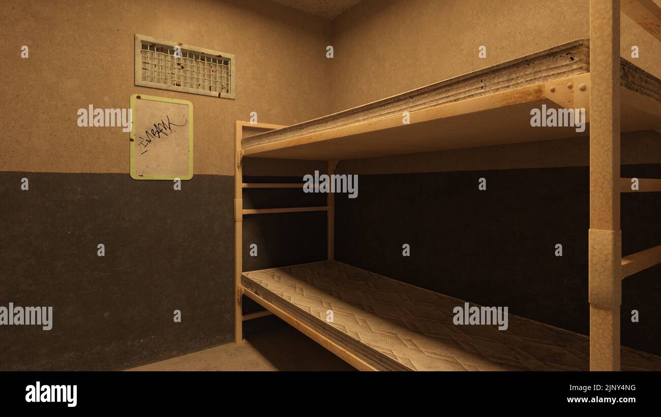 3DIllustration of an empty prison cell, no prisoner Stock Photo Alamy