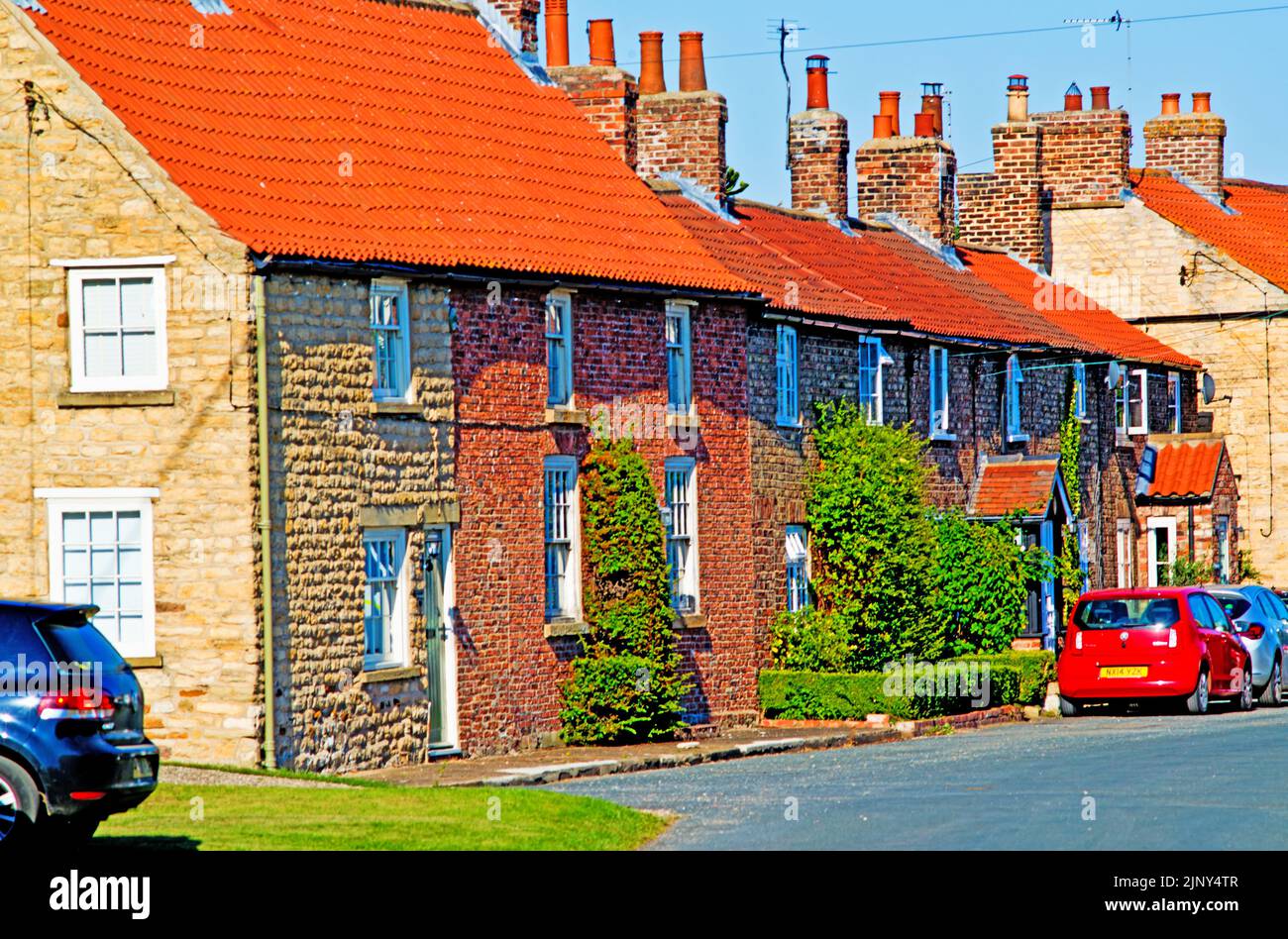Cottages, Barton Le Willows, North Yorkshire, England Stock Photo Alamy