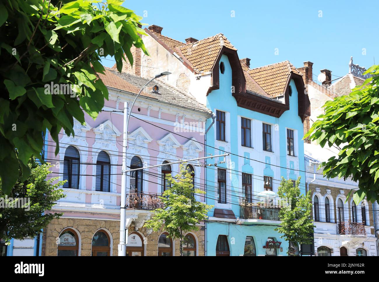 Beautiful architecture on Piata Mihai Viteazul in the old town of the