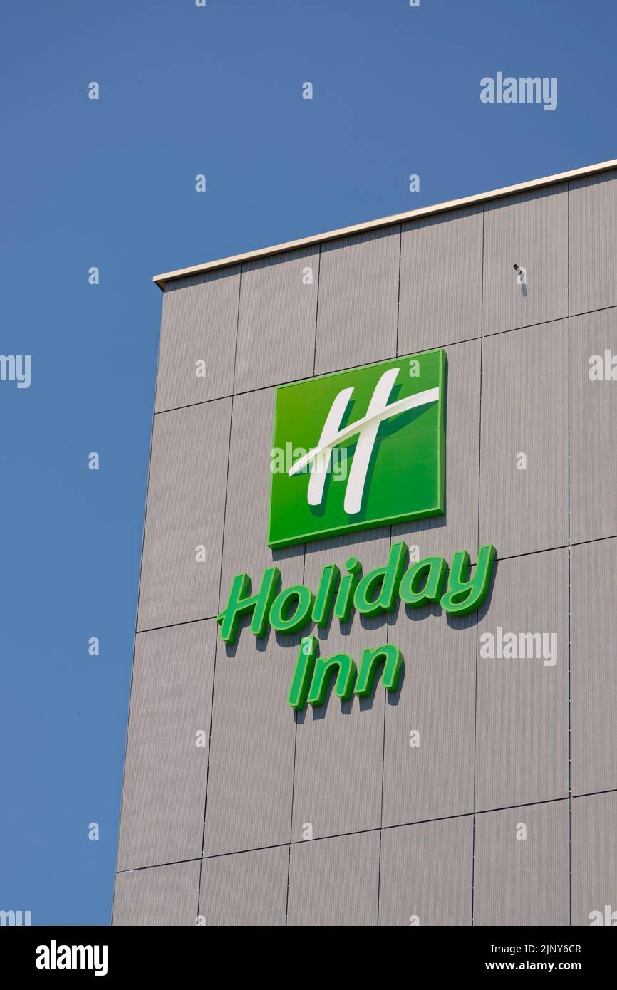 Holiday Inn branding 2022 on new hotel. Stock Photo