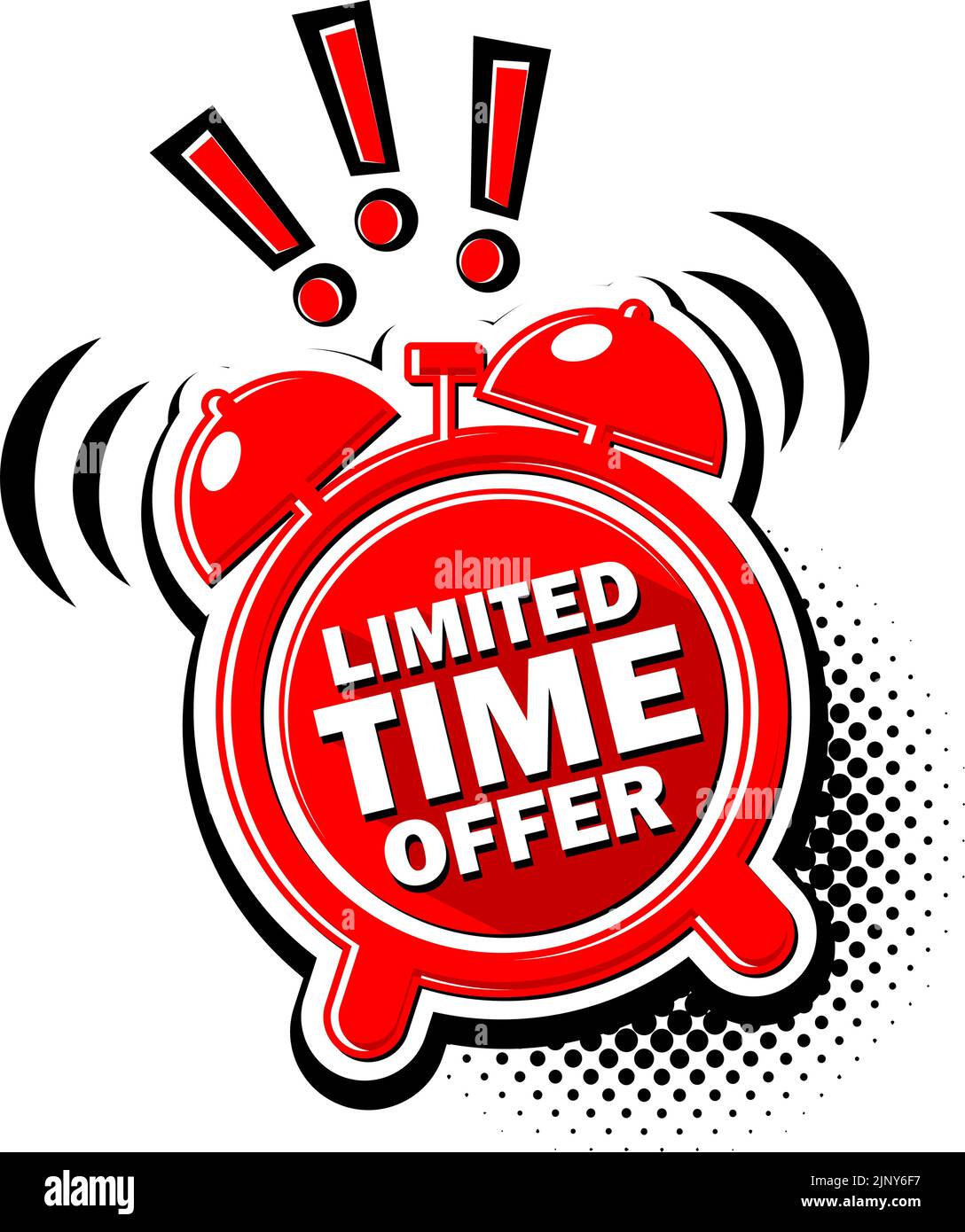 Limited time offer. Red template sticker. Vector on transparent background Stock Vector