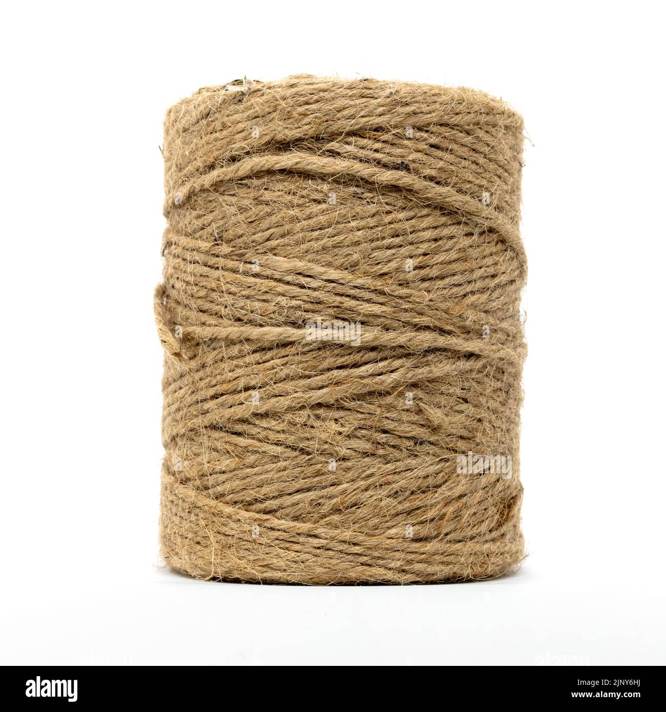 Jute twine isolated on white background. Stock Photo