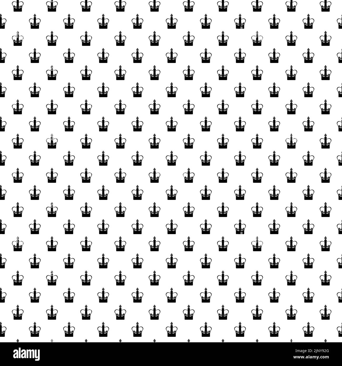 Seamless pattern with black silhouette crown. Background with symbol of