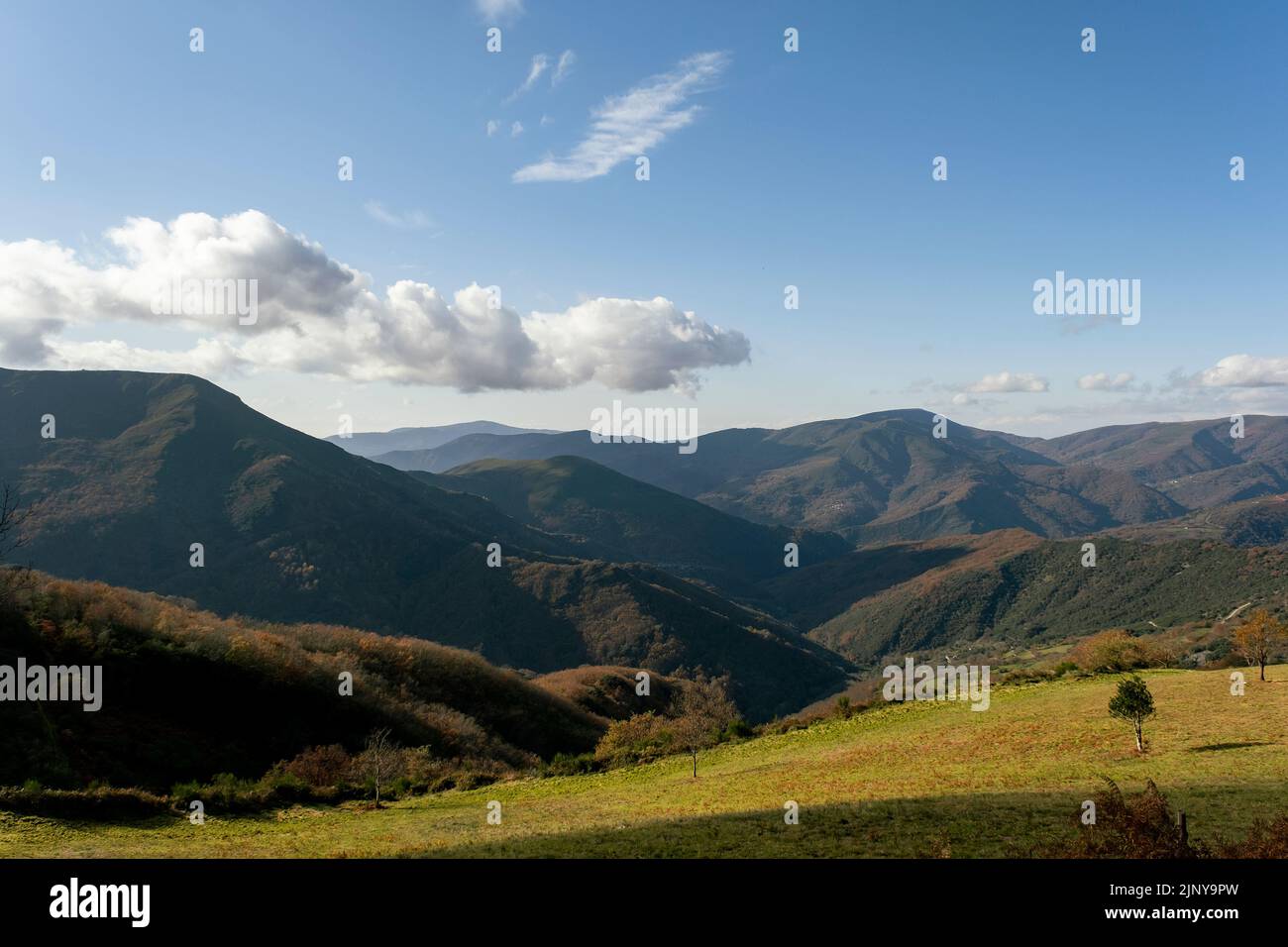 Autumn landscape in the Caurel mountains, Galicia, Spain Stock Photo