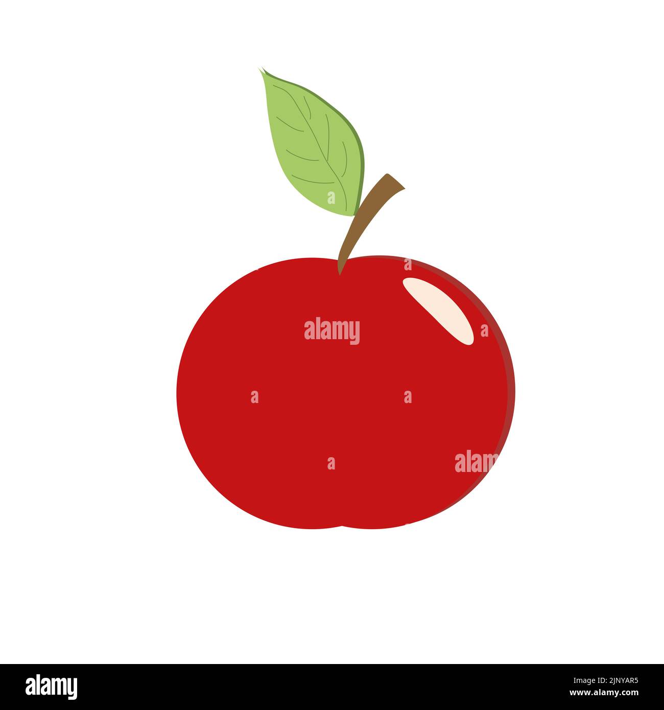 Red apple on a white background. Illustration. Stock Vector