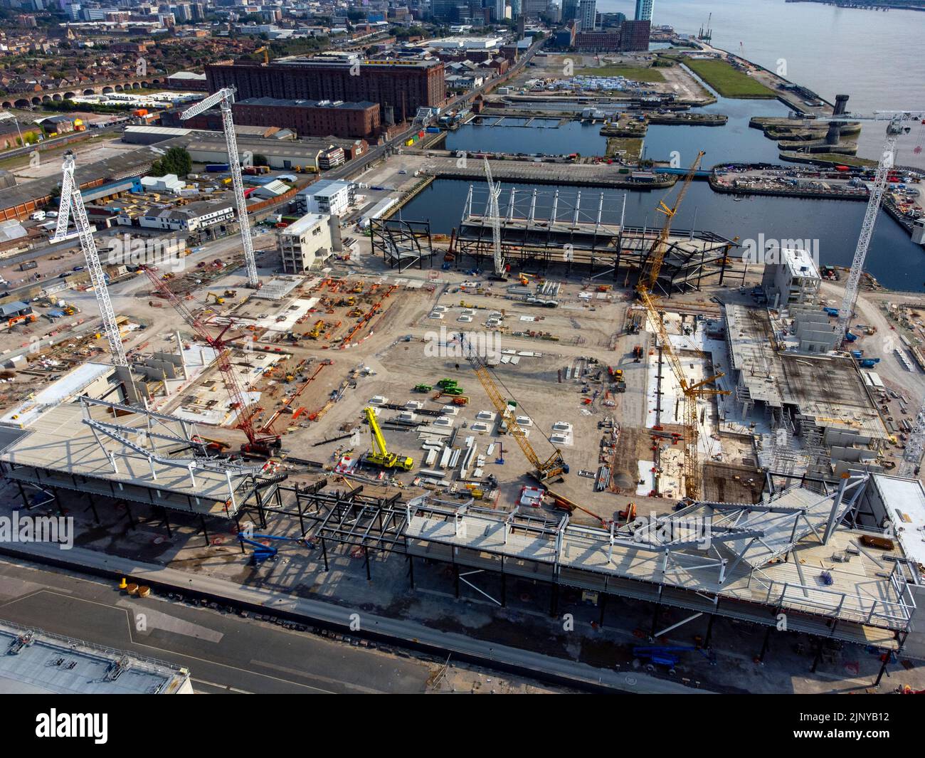 Construction continues on Everton's New BramleyMoore Dock Stadium in