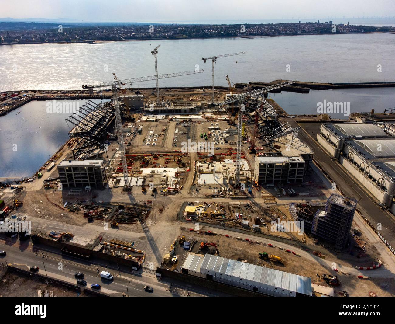 Construction continues on Everton's New BramleyMoore Dock Stadium in