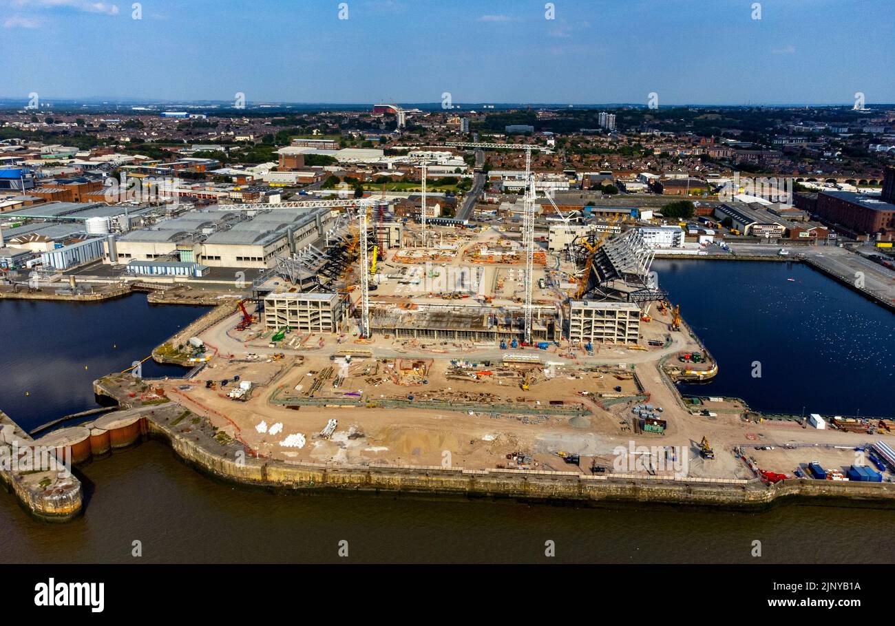 Construction continues on Everton's New BramleyMoore Dock Stadium in