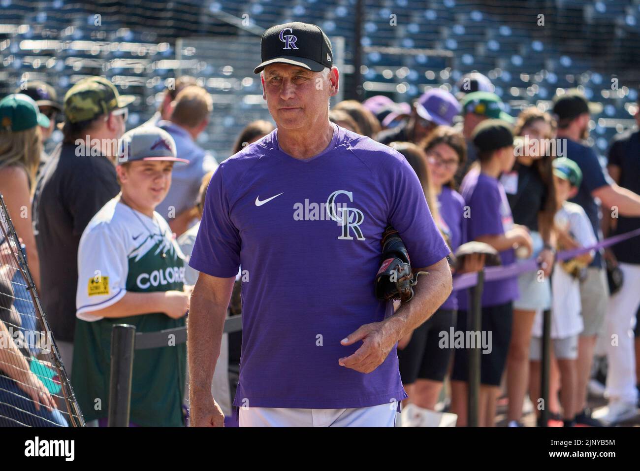 August 13 2022: Colorado manager Bud Black (10) during batting practice with Arizona Diamondbacks and Colorado Rockies held at Coors Field in Denver Co. David Seelig/Cal Sport Medi Stock Photo