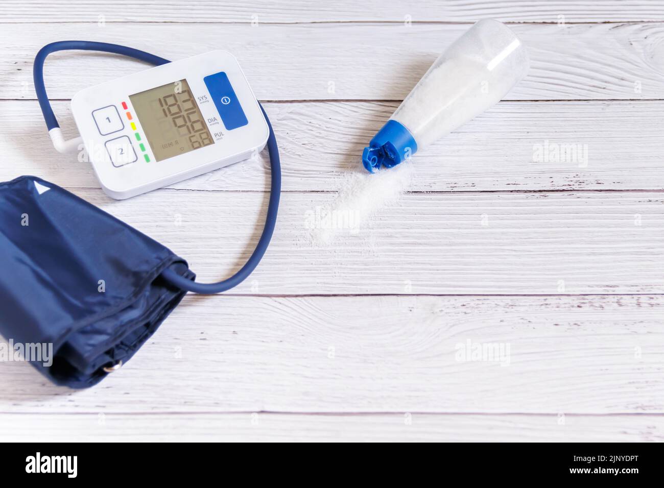 Digital blood pressure monitor salt hires stock photography and images