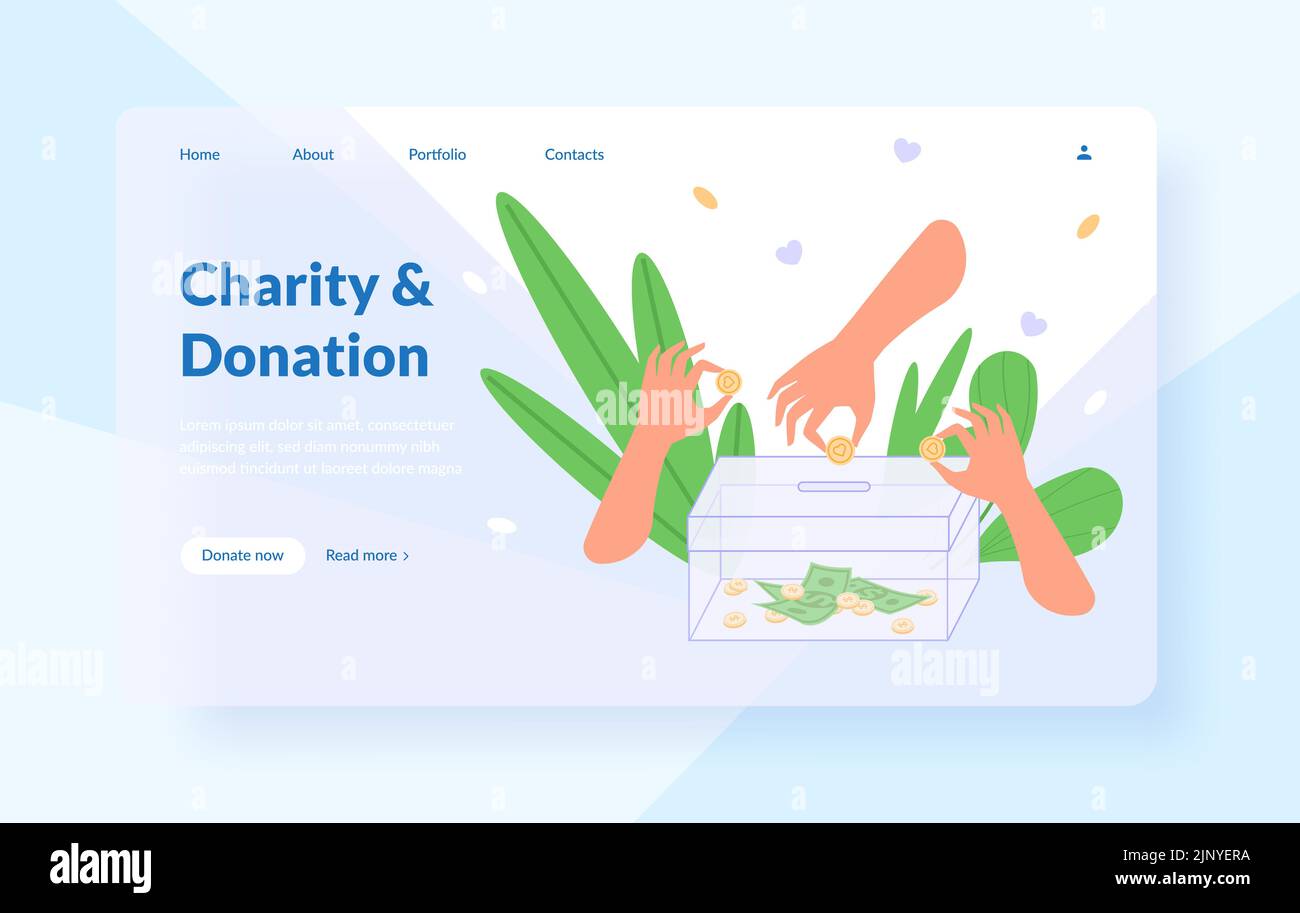 Fundraiser layout websites. Online fundraising creative medical banner template, mobile donations volunteers charity contributor social help endowment, vector illustration of fundraising banner Stock Vector