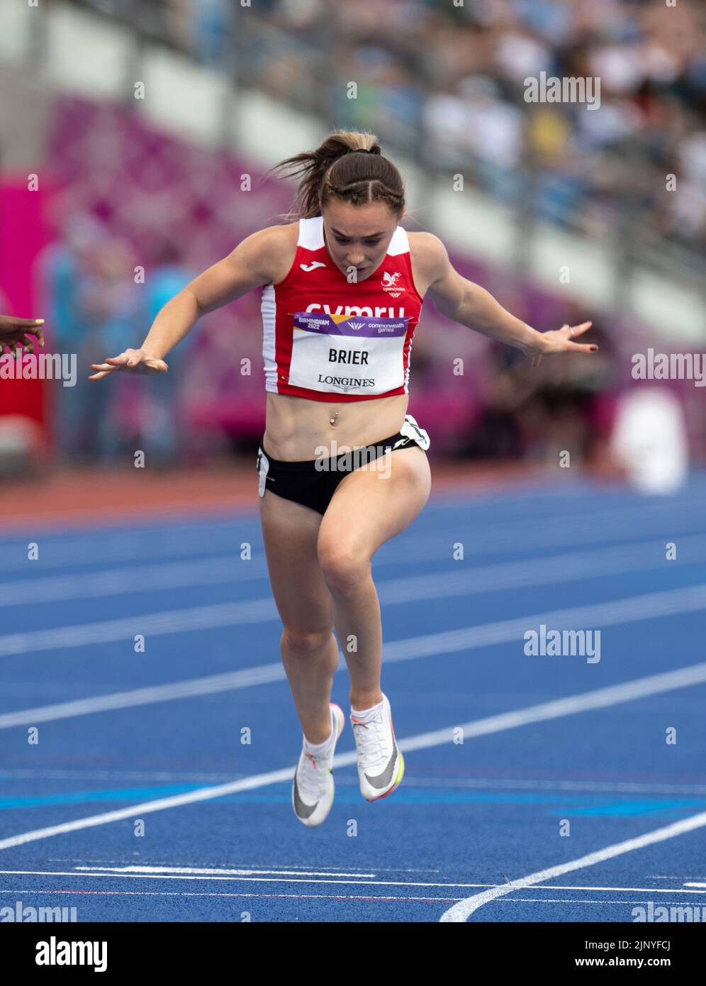 Hannah Brier of Wales competing in the women’s 100m heats at the ...