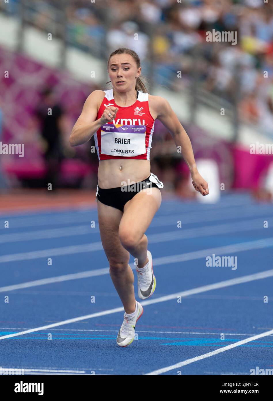 Hannah Brier of Wales competing in the women’s 100m heats at the ...