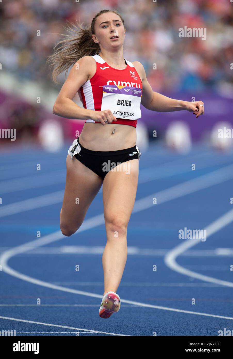 Hannah Brier of Wales competing in the women’s 100m heats at the ...