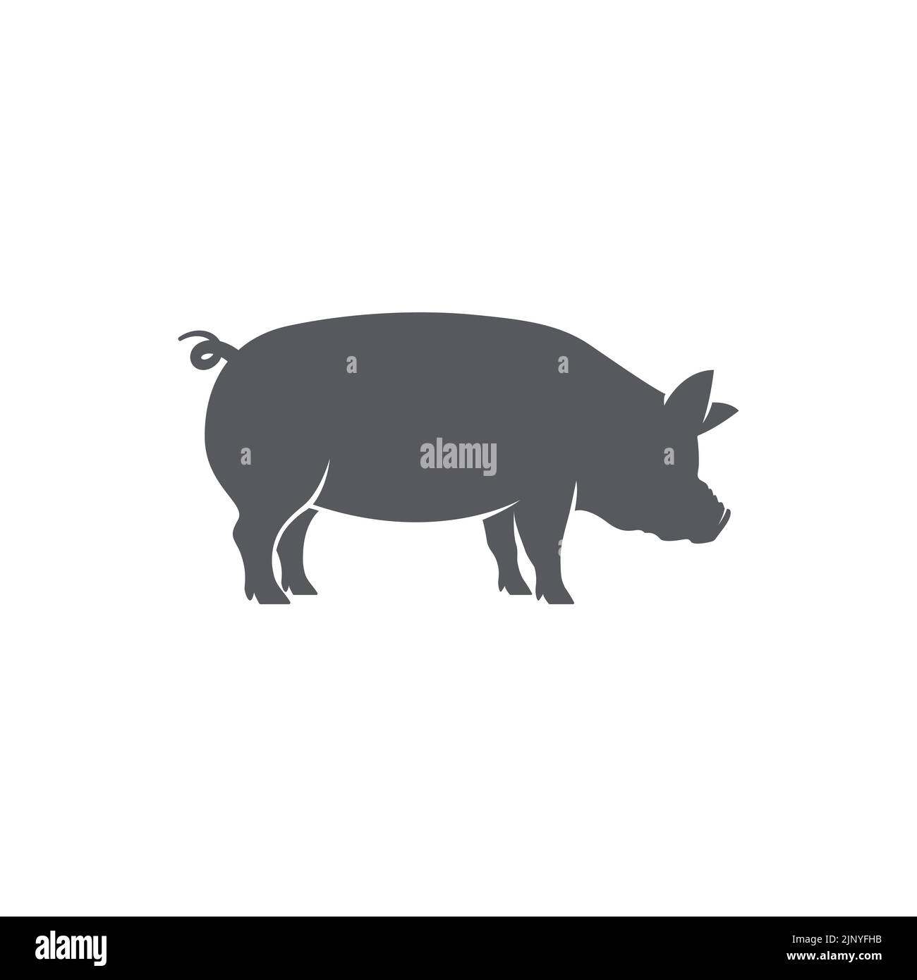 Pig pictogram icon vector. Vector illustration of pig silhouette. pork vector icon. Vector illustration Stock Vector
