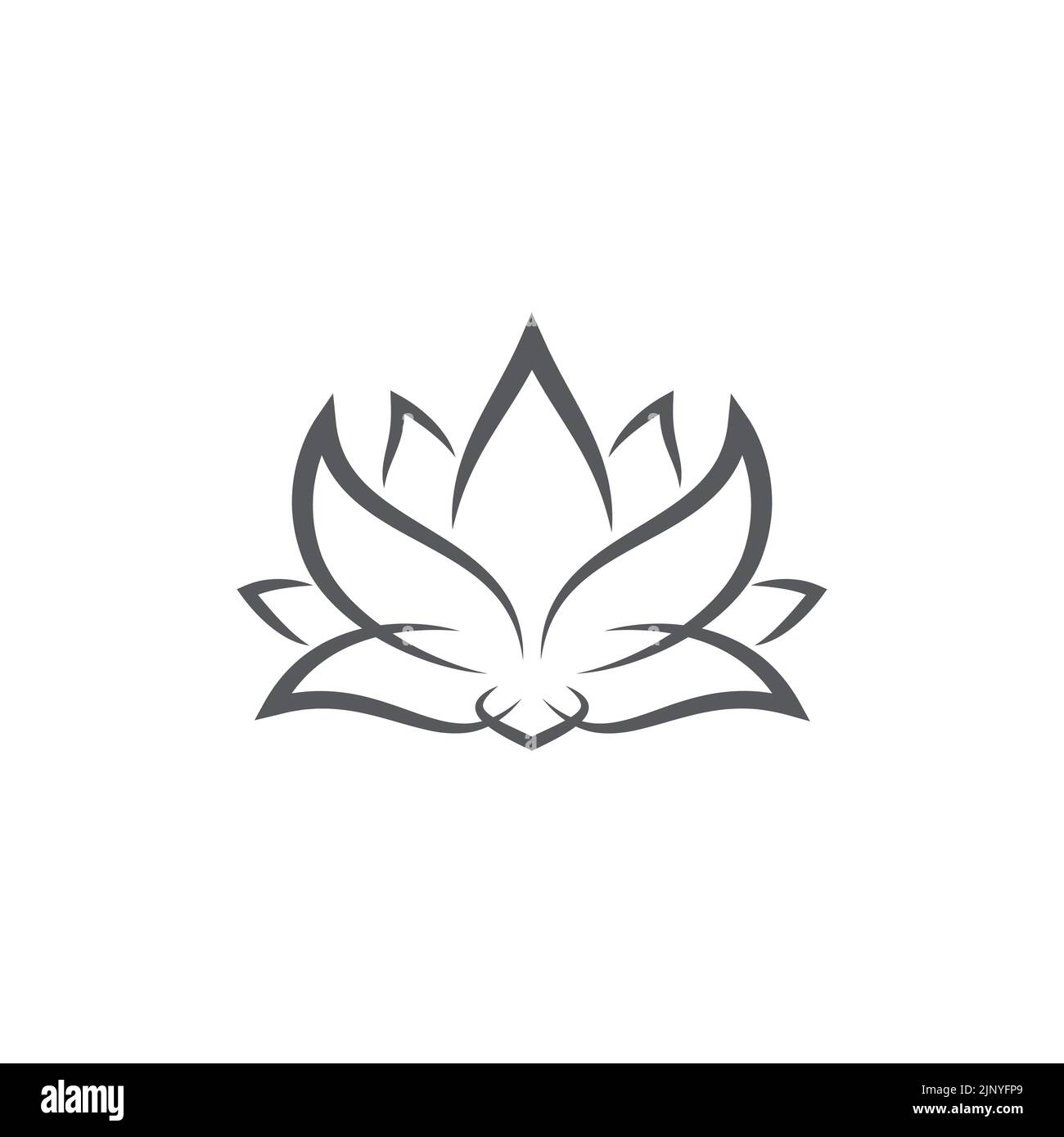 linear lotus logo templates. Vector floral linear lotus logo. Design lotus flower outline