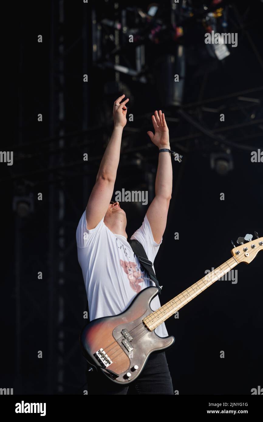 Newquay, Cornwall, UK. 14th August, 2022. The Wombats performing on ...