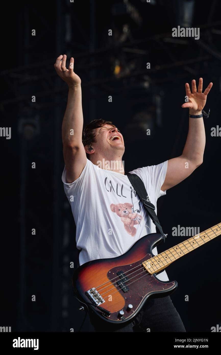 Newquay, Cornwall, UK. 14th August, 2022. The Wombats performing on ...