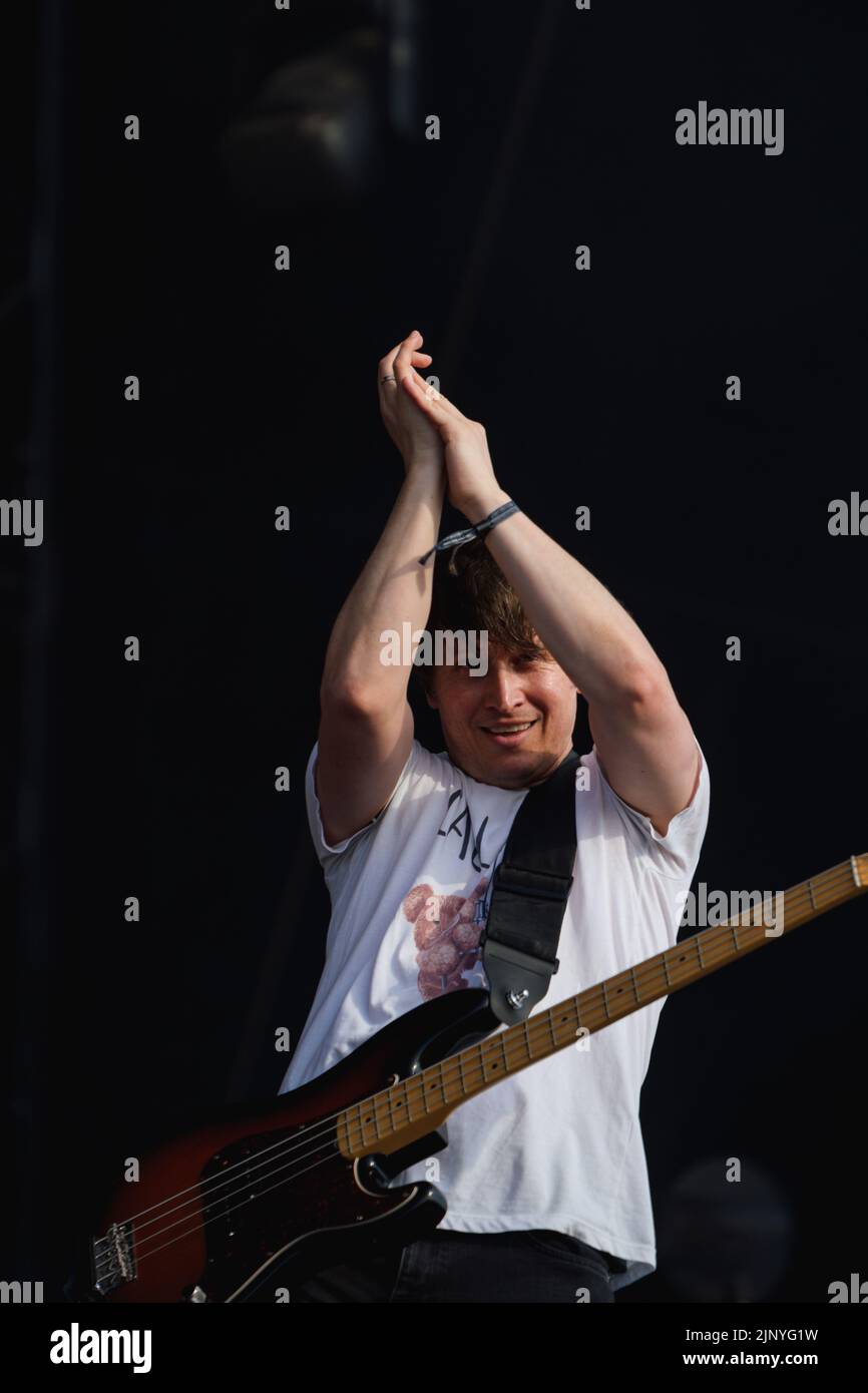 Newquay, Cornwall, UK. 14th August, 2022. The Wombats performing on ...