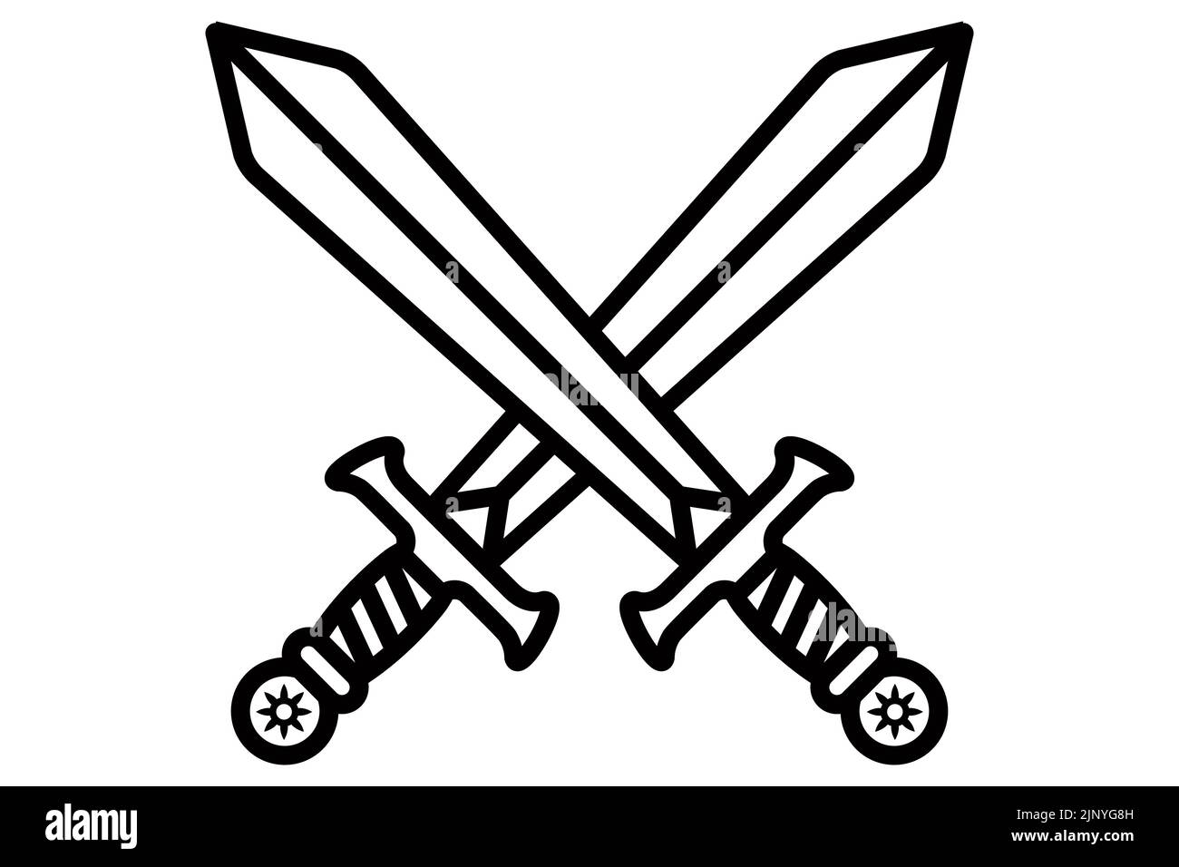 crossed swords icon. combat with melee weapons. flat vector illustration. Stock Vector