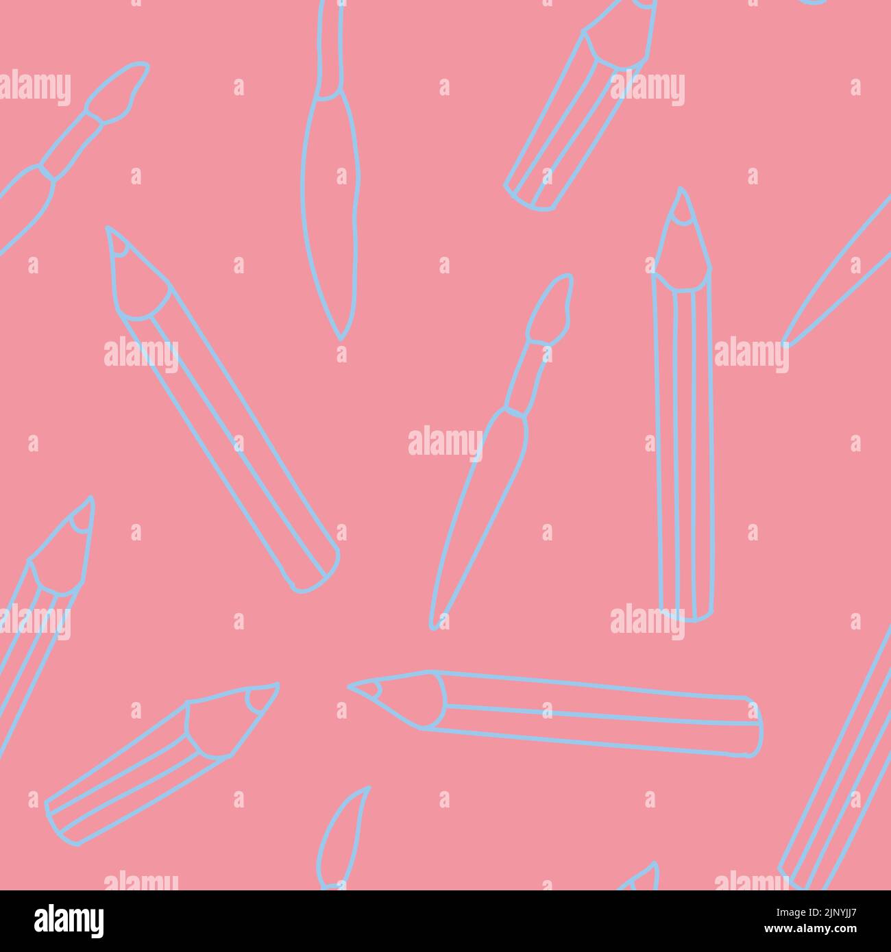 seamless art tools pink pattern vector illustration Stock Vector