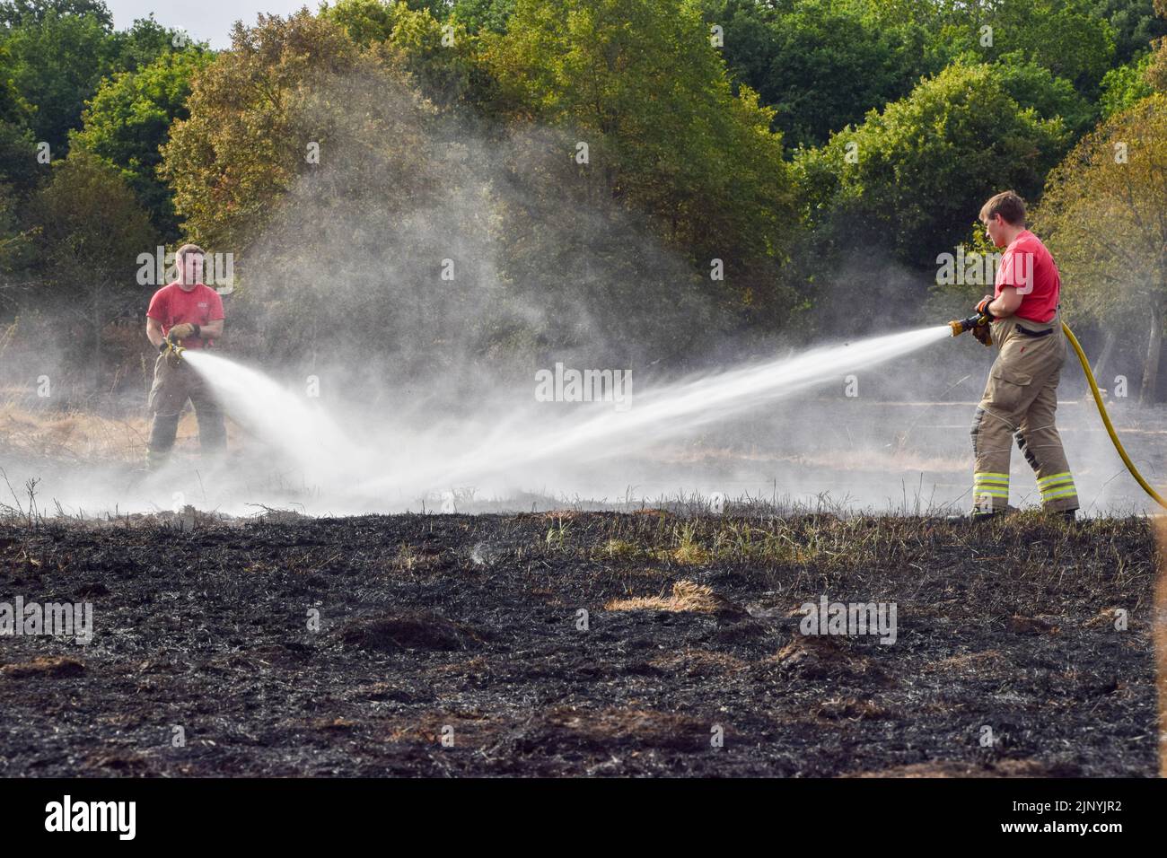 London, UK. 14th August 2022. London Fire Brigade on the scene of a