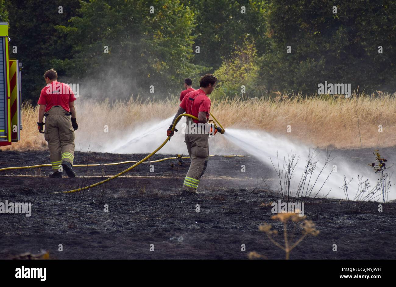 London, England, UK. 14th Aug, 2022. London Fire Brigade on the scene