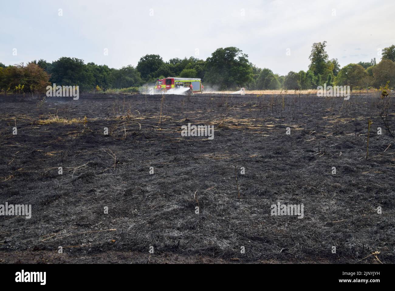 London, UK. 14th August 2022. London Fire Brigade on the scene of a