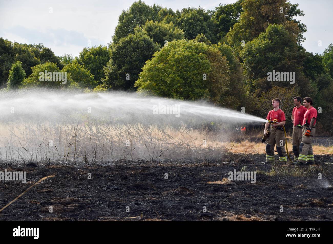 London, UK. 14th August 2022. London Fire Brigade on the scene of a