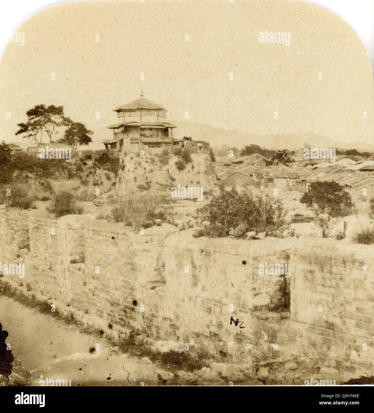 Pierre Joseph Rossier. Views in China issued by Negretti and Zambra in 1859 and 1861. First Series and second series. These important images were the first commercial views of China to be sold in the west. Canton. Small Pagoda on the Southeast of the City’, N&Z (China - 1st Series) 26 Stock Photo