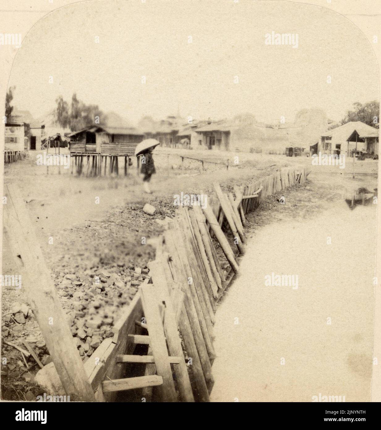 Pierre Joseph Rossier. Views in China issued by Negretti and Zambra in 1859 and 1861. First Series and second series. These important images were the first commercial views of China to be sold in the west. Canton. The Jetty’, N&Z (China - 1st Series) 7 Stock Photo